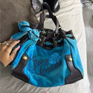 Juicy Couture Turquoise and Dark Brown Tote